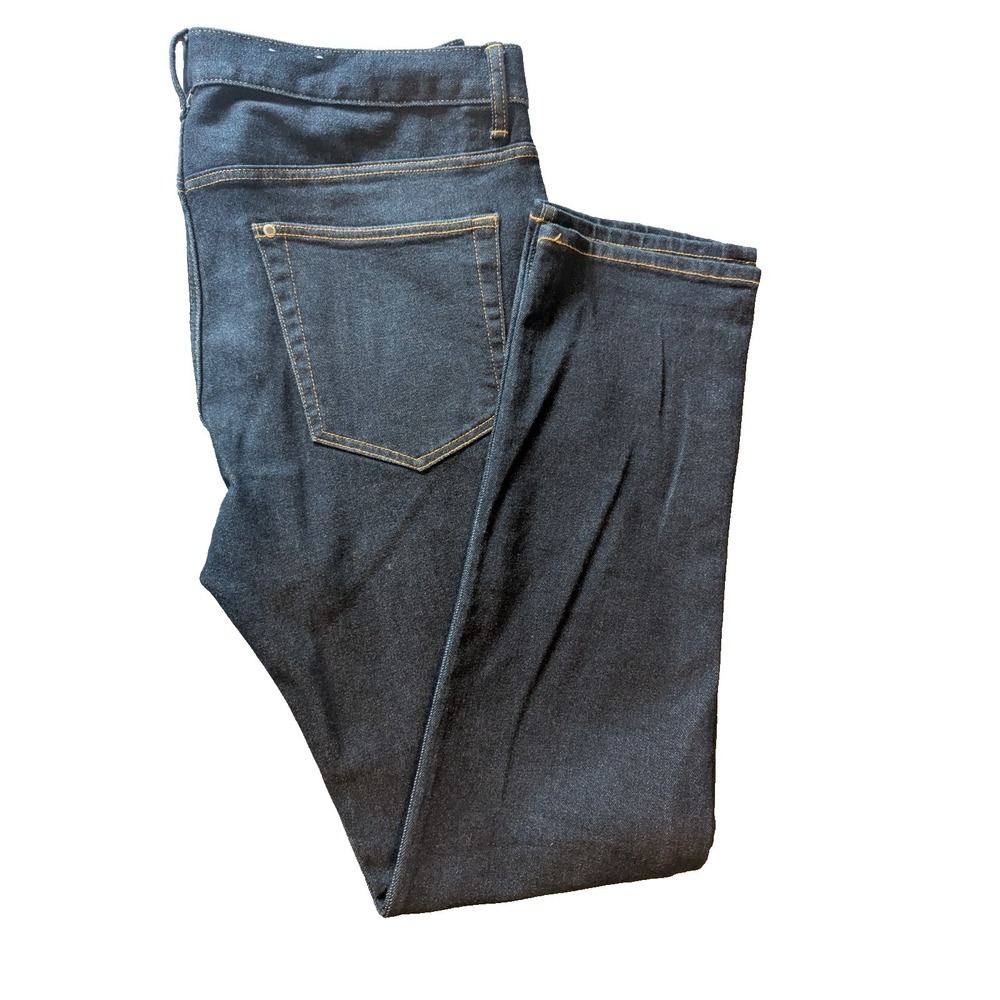 H&M &Denim Slim Jeans Mens 38x32 Blue dark Wash Stretch Tapered Denim Pants